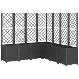 Jardinière Vidaxl avec latwerk 160x160x140 cm en polypropène noir