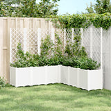 Jardinière Vidaxl avec latwerk 160x160x140 cm en polypropène blanc