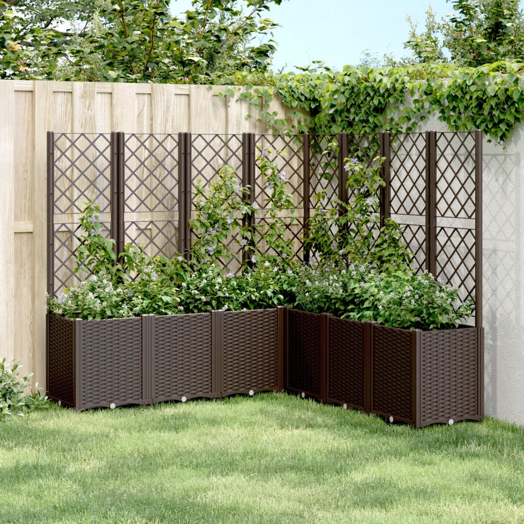 VidaXL Plannet with slats 160x160x140 cm Polypropene brown