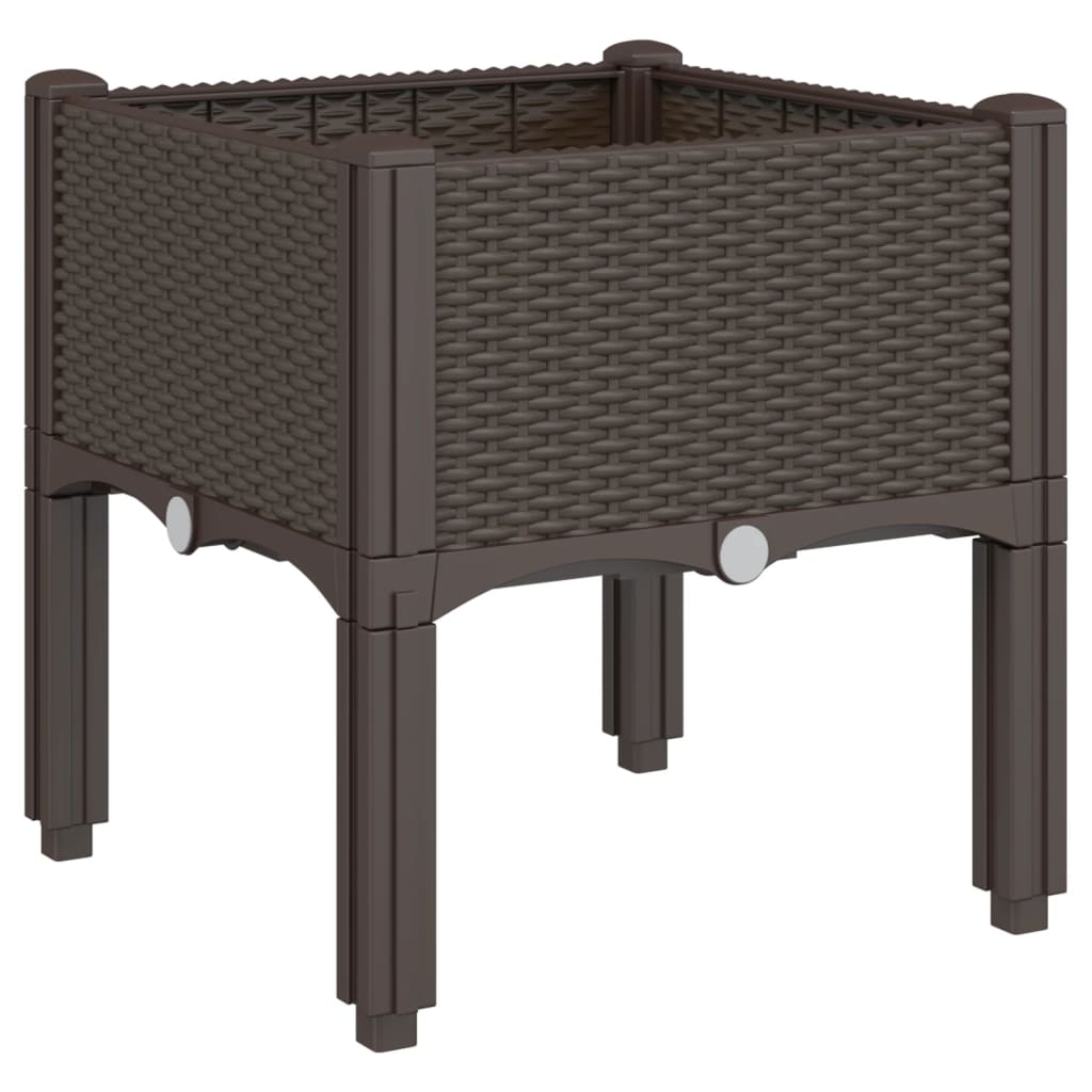 VidaXL Planter with legs 40x40x42 cm Polypropene brown