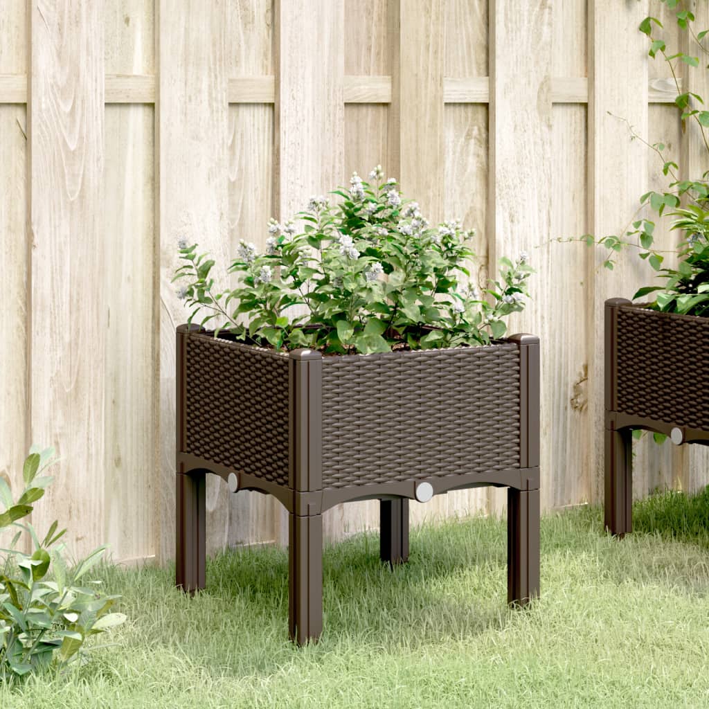 VidaXL Planter with legs 40x40x42 cm Polypropene brown