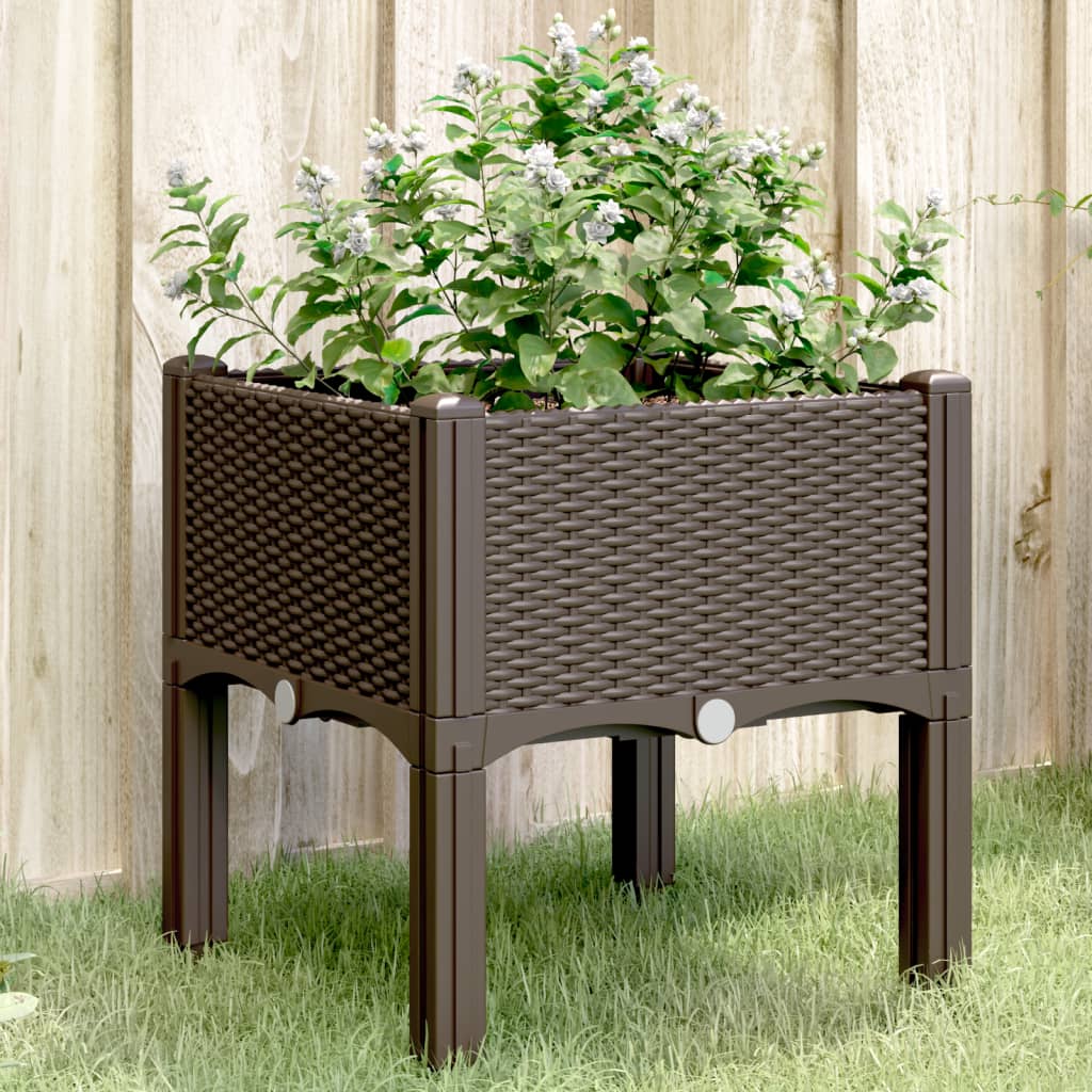 Vidaxl Planter med benen 40x40x42 cm polypropenbrunt