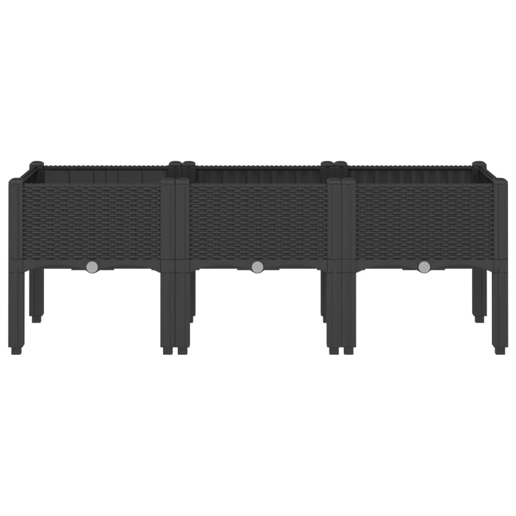 Scatola di pianificazione Vidaxl con gambe 120x40x42 cm polipropene nero