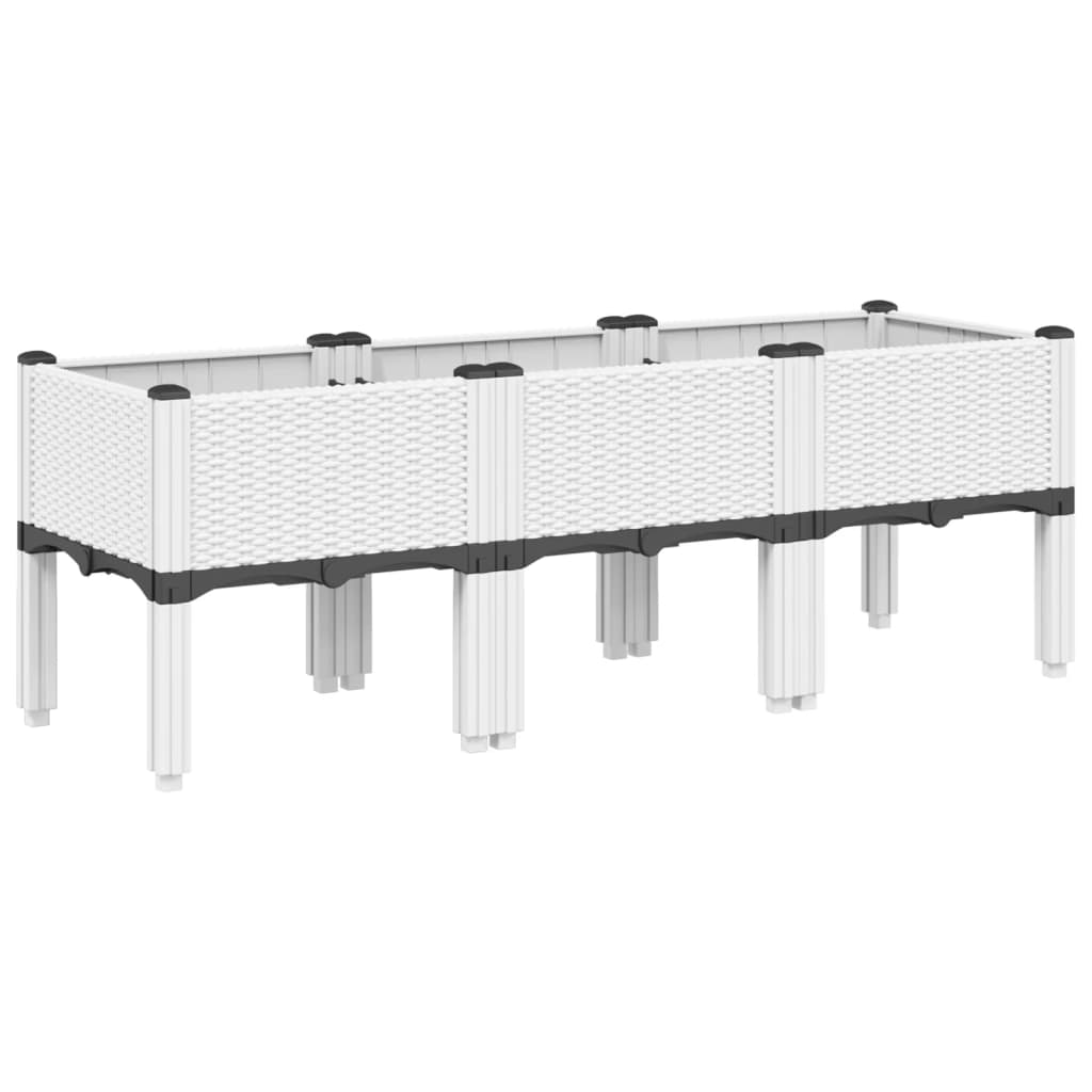 VidaXL Planters with legs 120x40x42 cm Polypropene white