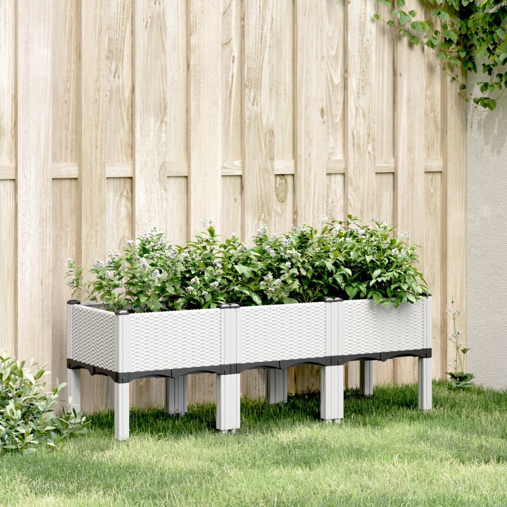 Vidaxl Planters med ben 120x40x42 cm polypropen hvit