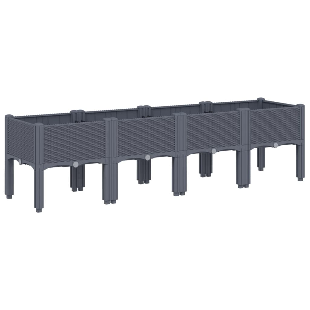 VidaXL Planter with legs 160x40x42 cm Polypropene gray