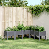 Jardinière Vidaxl avec des jambes 160x120x42 cm Gray en polypropène