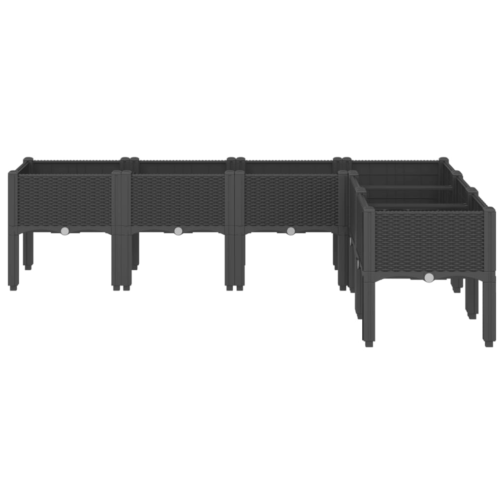 VidaXL Planter with legs 160x120x42 cm Polypropene black