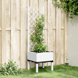 Vidaxl Plannet con slat work 40x40x142 cm polipropene bianco