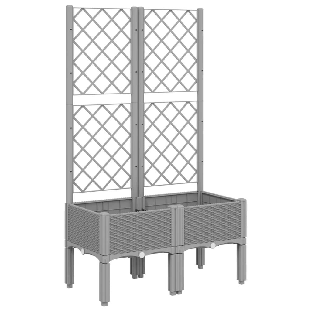 VIDAXL Planning Box med lamell 80x40x142 cm polypropen ljusgrå