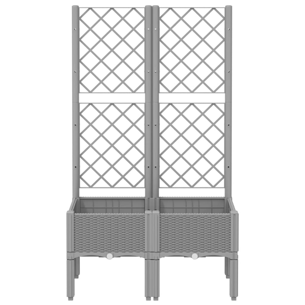 VIDAXL Planning Box med lamell 80x40x142 cm polypropen ljusgrå