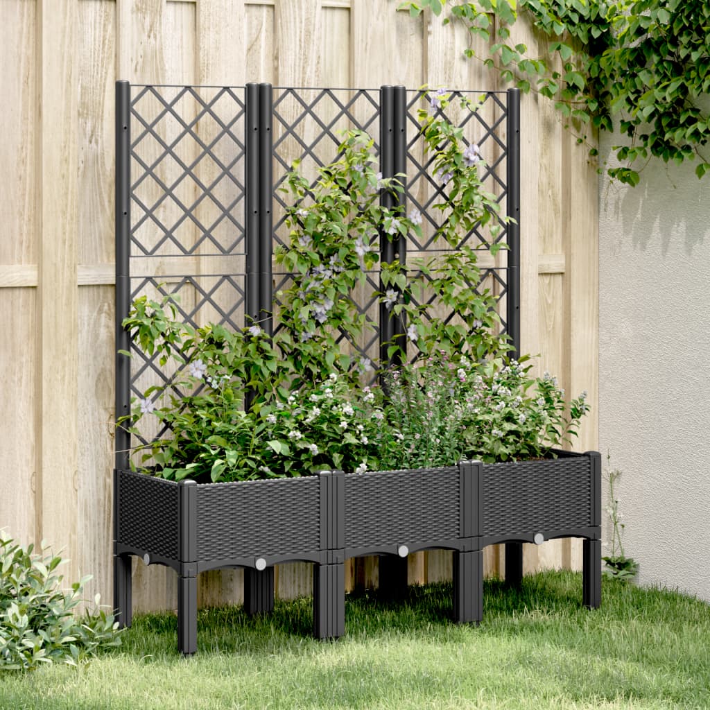 Plannet Vidaxl con Slat Work 120x40x142 CM Polypropene Black