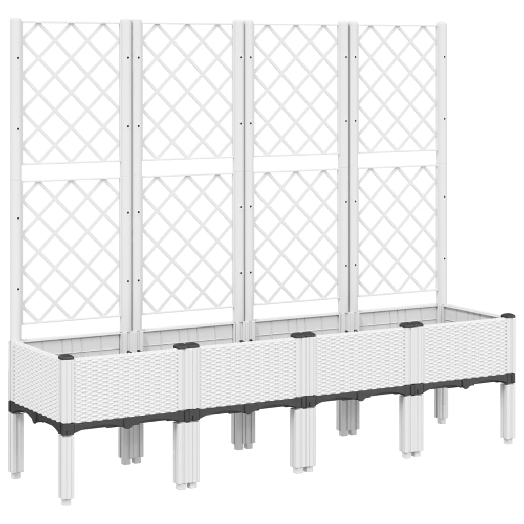 VidaXL Plannet with slats 160x40x142 cm Polypropene white