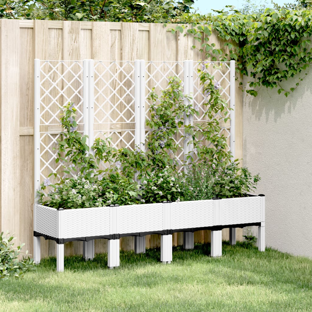 Vidaxl Plannet con doghe 160x40x142 cm Polypropene White