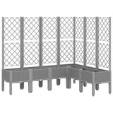 VidaXL Planter with slat work 160x120x142 cm Polypropene light gray