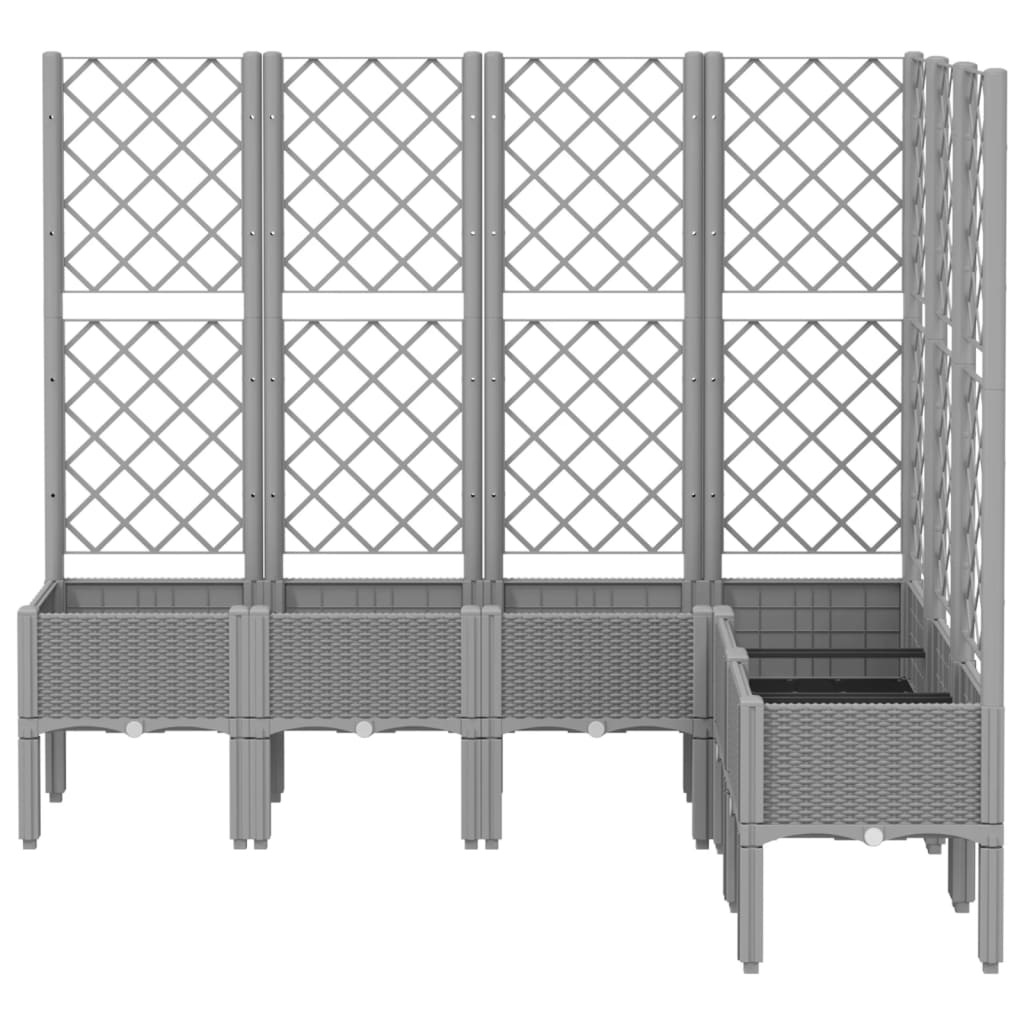 VidaXL Planter with slat work 160x120x142 cm Polypropene light gray