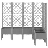 Planteur Vidaxl avec talons 160x120x142 cm en polypropène gris clair