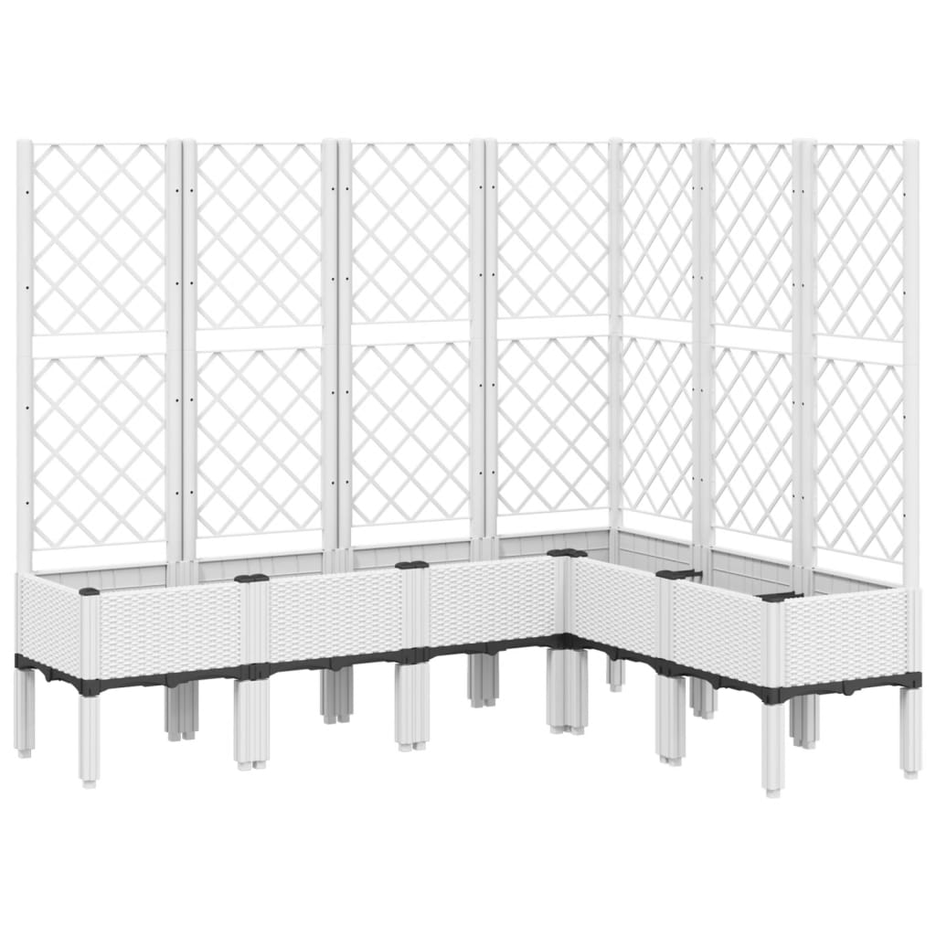 Jardinière Vidaxl avec latwerk 160x120x142 cm en polypropène blanc