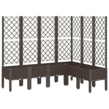 VidaXL Planter with slat work 160x120x142 cm polypropene brown