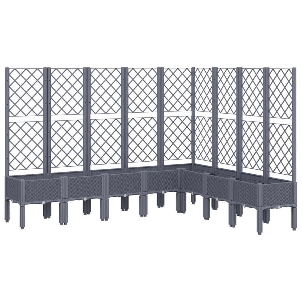 Vidaxl Plantter mat Slat Aarbecht 200x160x142 cm Polyprope Grey