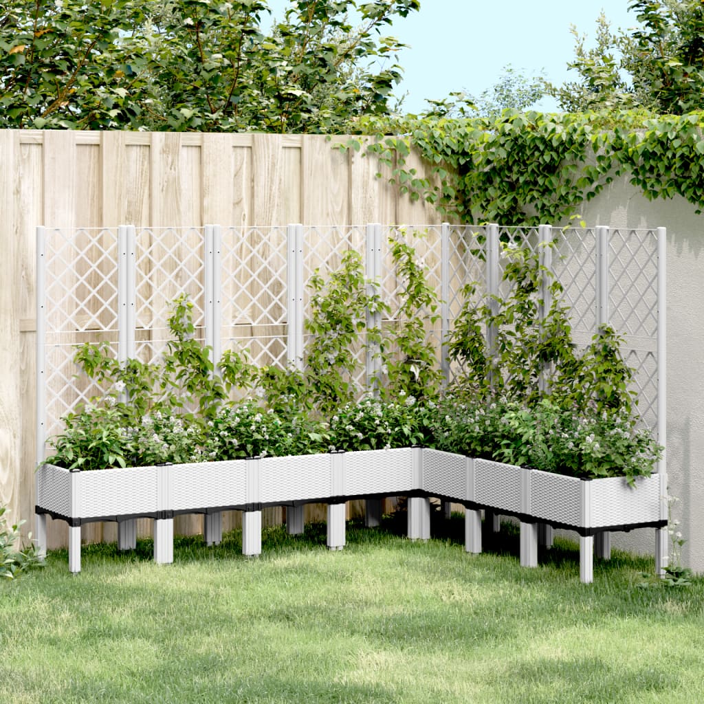 Vidaxl Plannet con slat work 200x160x142 cm polipropene bianco