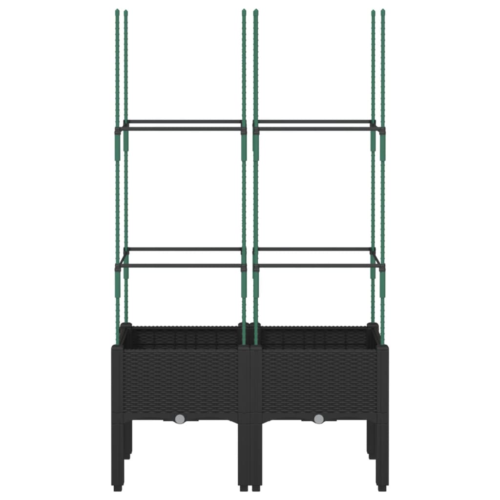 Vidaxl Planter s Latwerk 80x40x142.5 cm polypropen černé