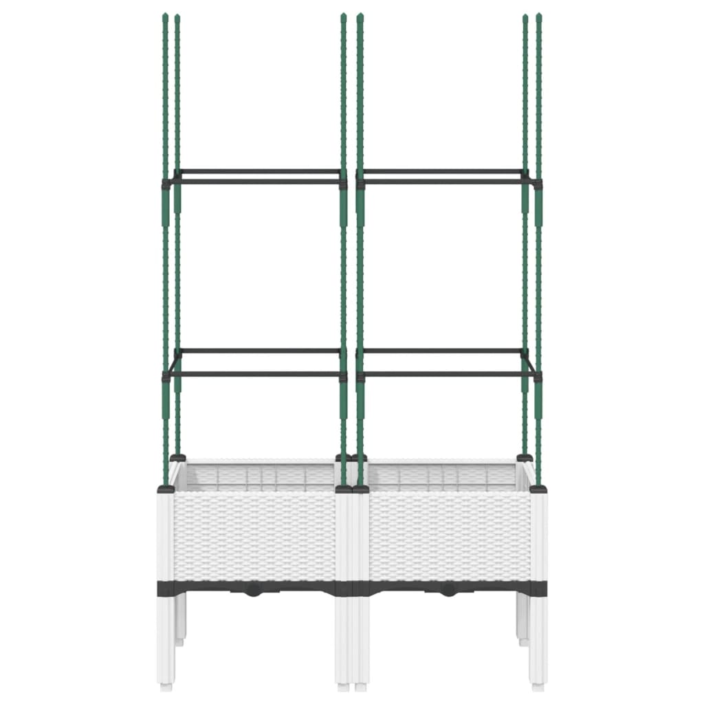 Vidaxl Planter med Latwerk 80x40x142,5 cm polypropenhvid