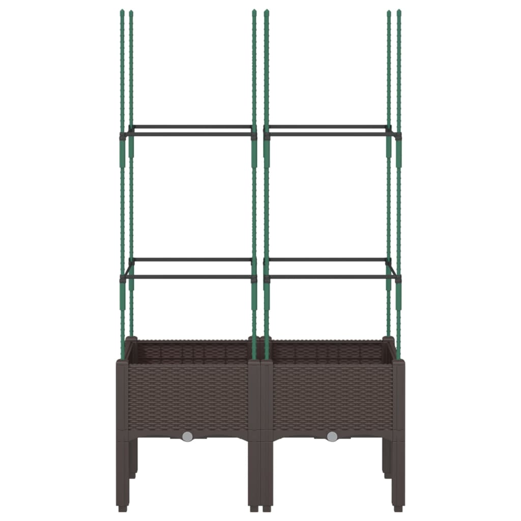 Vidaxl sadilnik z latwerk 80x40x142,5 cm polipropensko rjava