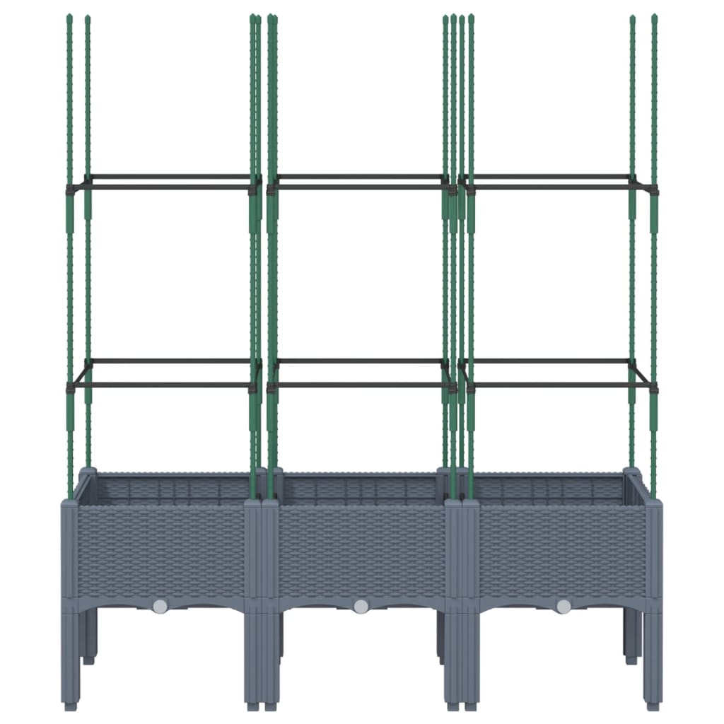 VIDAXL -Plannet mit Slatarbeit 120x40x142.5 cm Polypropengrau