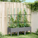 Jardinière Vidaxl avec latwerk 120x40x142.5 cm Gris clair en polypropène