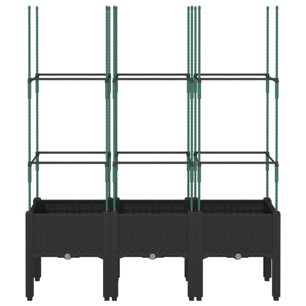 Jardinière Vidaxl avec latwerk 120x40x142.5 cm en polypropène noir