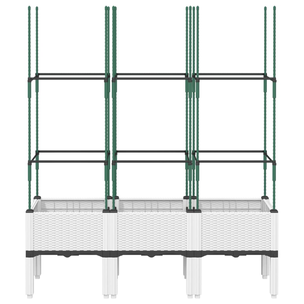 VIDAXL Planter med lamellarbeid 120x40x142,5 cm polypropen hvit