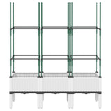 Vidaxl plantenbak met latwerk 120x40x142,5 cm polypropeen wit