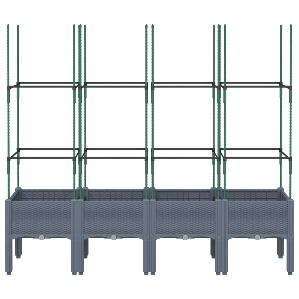 Jardinière Vidaxl avec latwerk 160x40x142.5 cm Gris polypropène