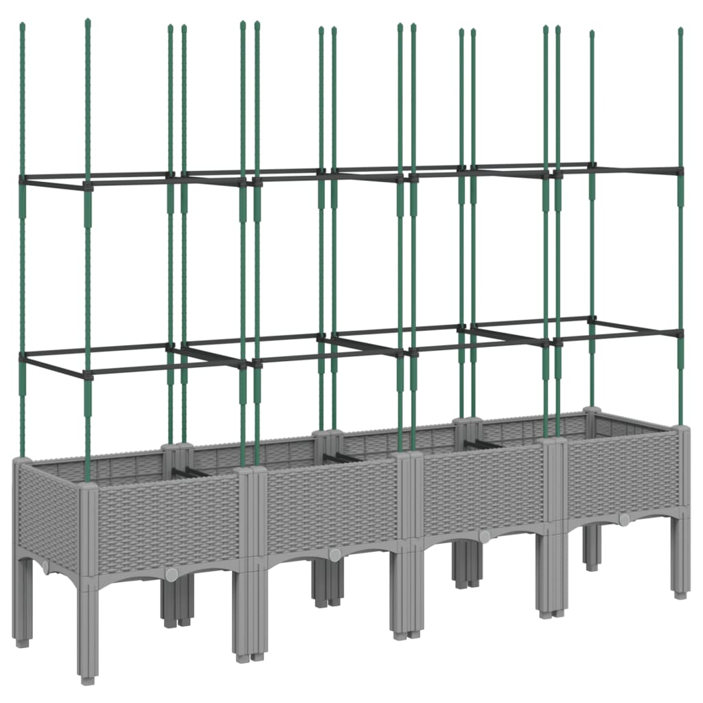 Vidaxl Plannet z letvicami 160x40x142,5 cm polipropen svetlo siva