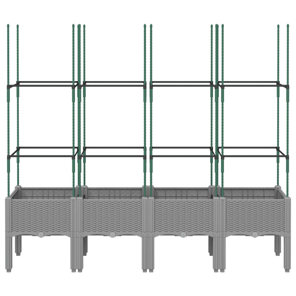 Vidaxl Plannet mat Slots 160x40x142.5 cm Polyprope hellgrau