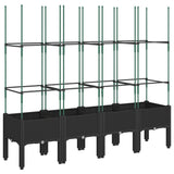 Vidaxl Plannet avec latwerk 160x40x142.5 cm en polypropène noir