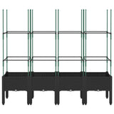 Vidaxl Plannet avec latwerk 160x40x142.5 cm en polypropène noir