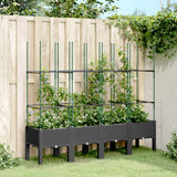 Plannet Vidaxl con latwerk 160x40x142.5 cm polipropeno negro