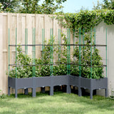 VidaXL Planter with slat work 160x120x142.5 cm Polypropene gray