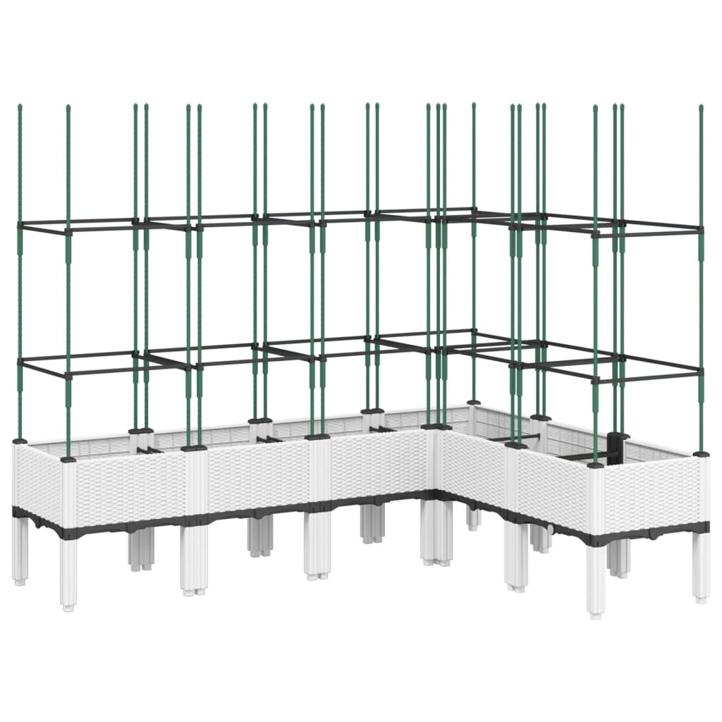 VIDAXL -Pflanzer mit Latwerk 160x120x142.5 cm Polypropen weiß