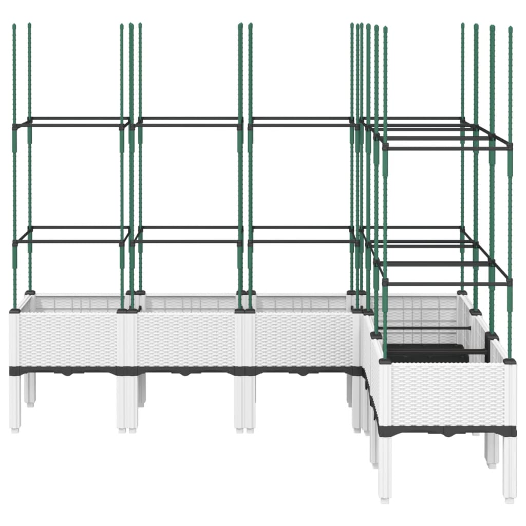 Vidaxl fioriera con latwerk 160x120x142.5 cm Polypropene White