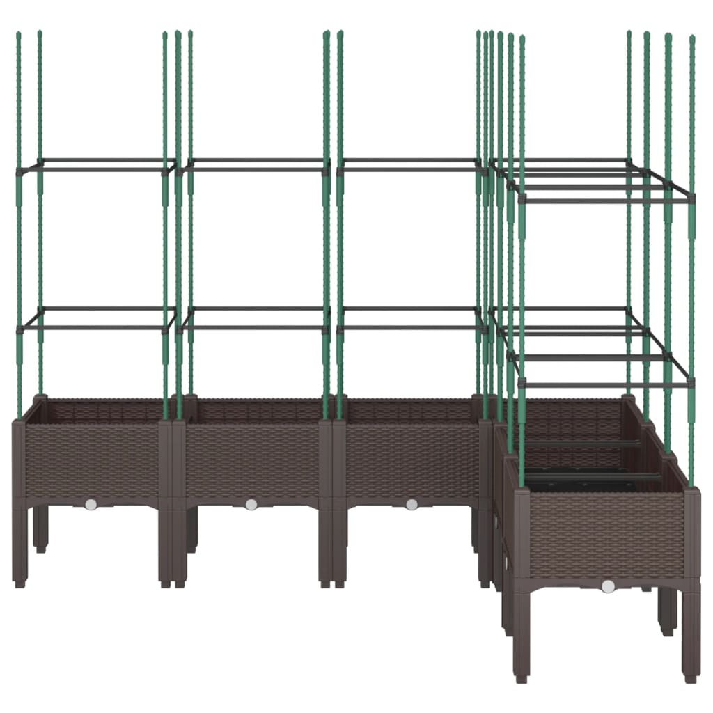 Vidaxl Plantter mat Schlaangaarbecht 160x120x142.5 cm Polypropen brong