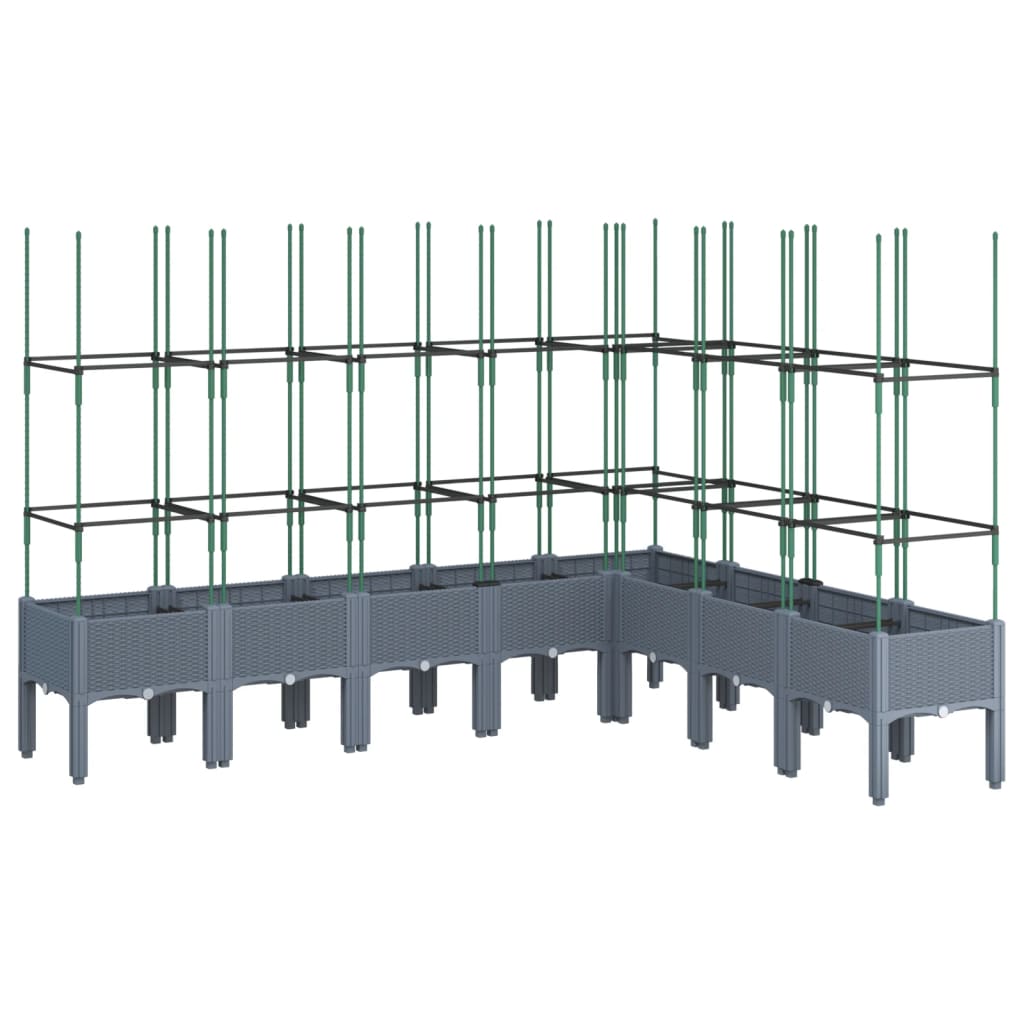 Vidaxl Planter med Latwerk 200x160x142,5 cm polypropen grå