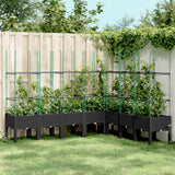 Vidaxl Planter s latwerk 200x160x142,5 cm polypropen černé