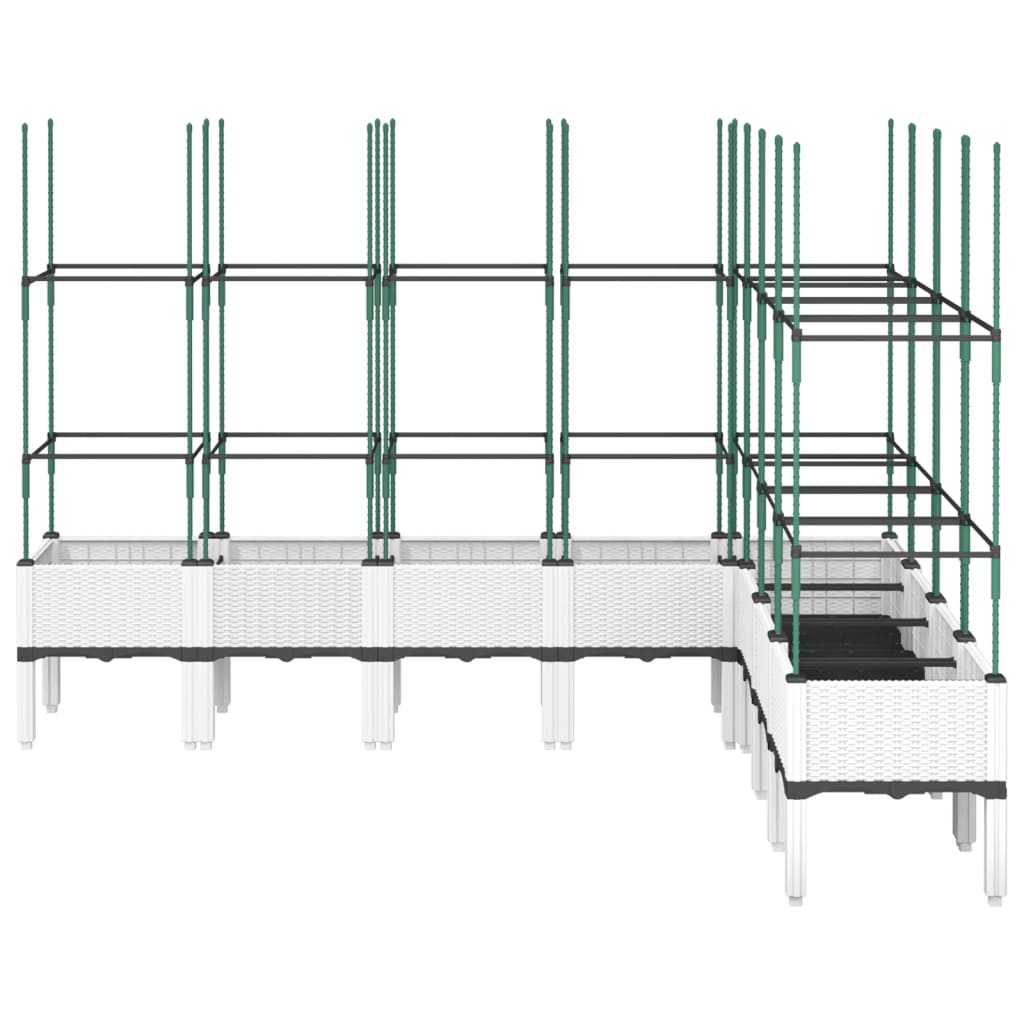 Vidaxl Plantter mat Latwerk 200x160x142.5 cm Polyprope Wäiss