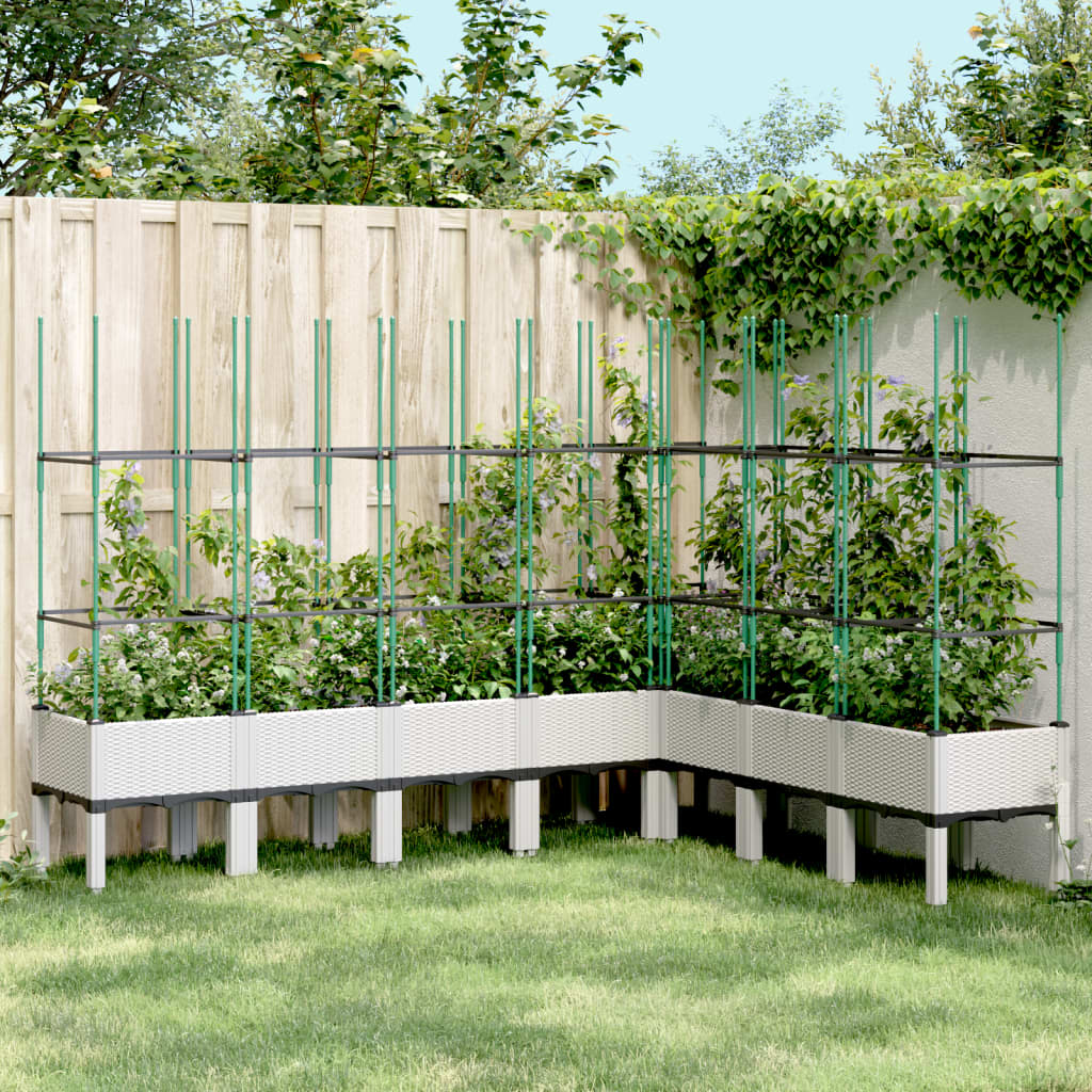 Jardinière Vidaxl avec Latwerk 200x160x142,5 cm en polypropène blanc