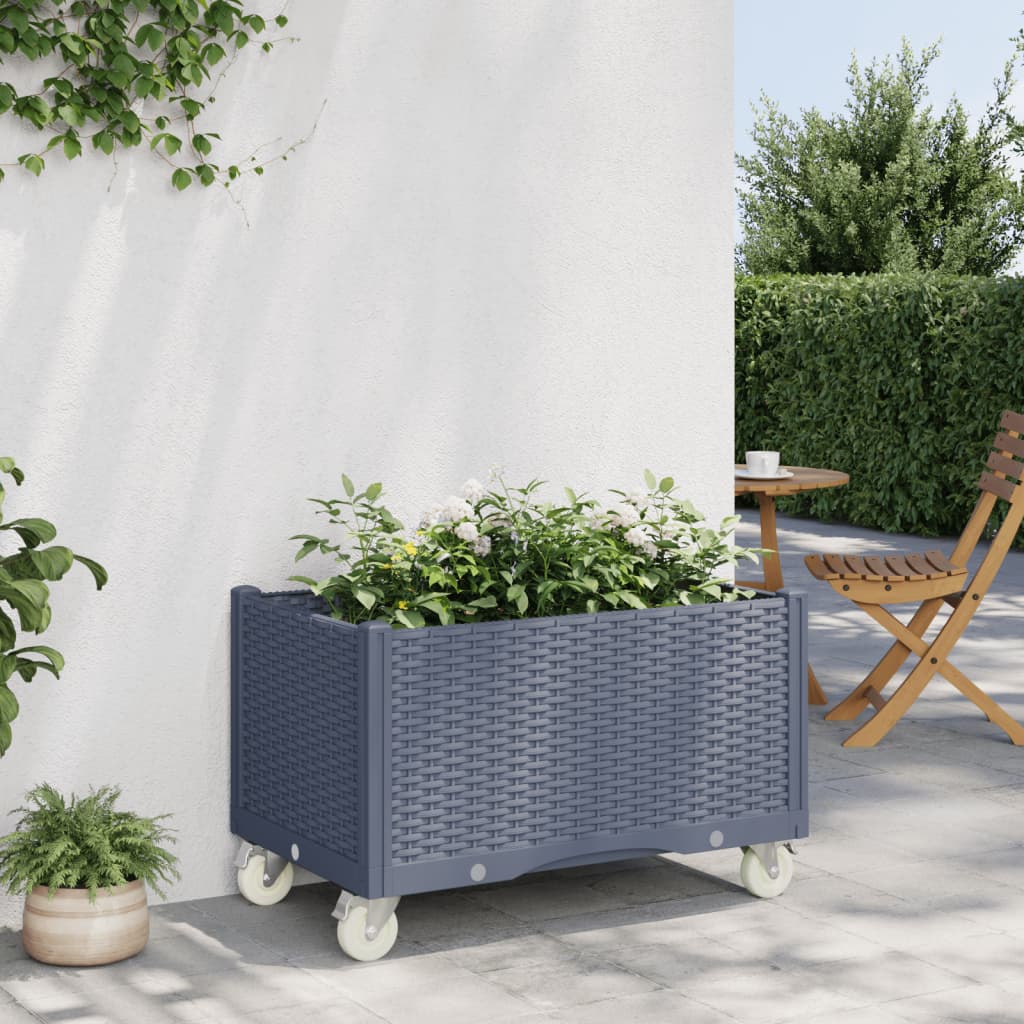 Plantilla Vidaxl con ruedas 80x50x54 cm Polypropene Gray