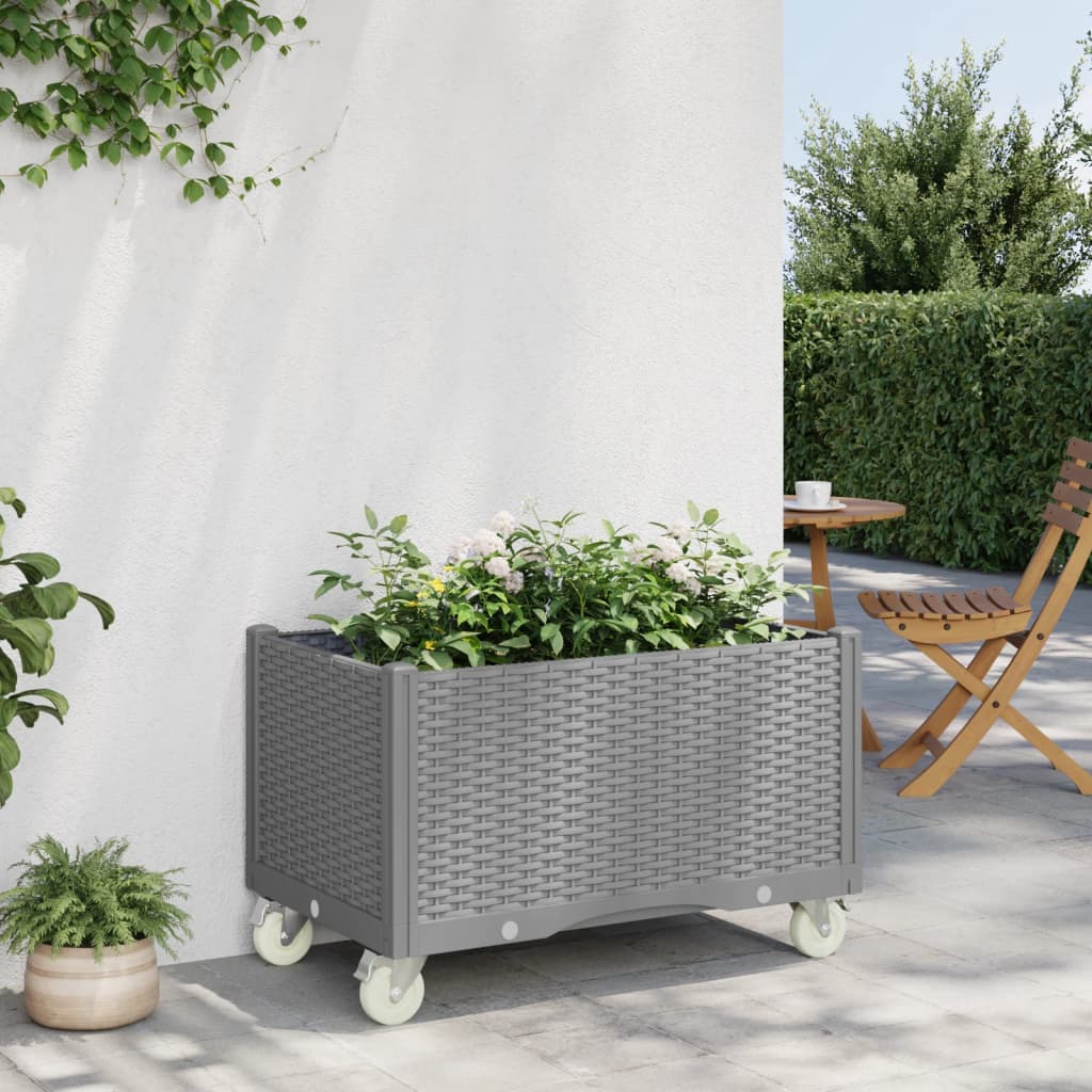 Vidaxl Planter mat Rieder 80x50x54 cm Polyprope helleg