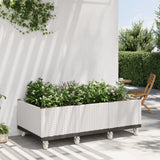 VidaXL Planter with wheels 150x80x54 cm Polypropene white